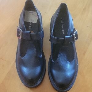 Madden Girl Black T-Strap Shoes